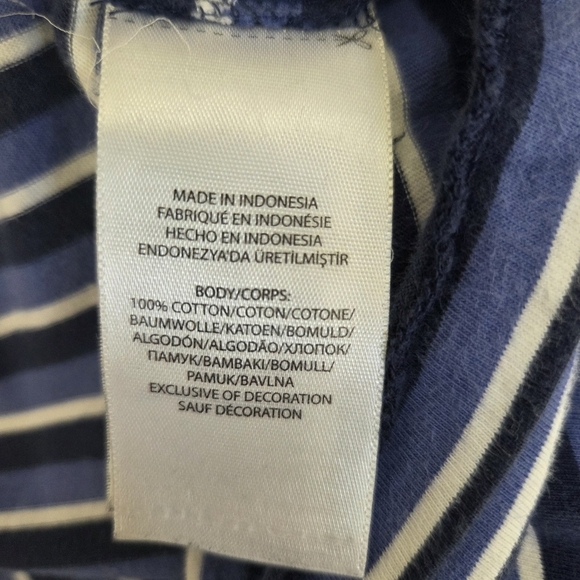Ralph Lauren Navy and White Striped Tee Size Small - Picture 4 of 5
